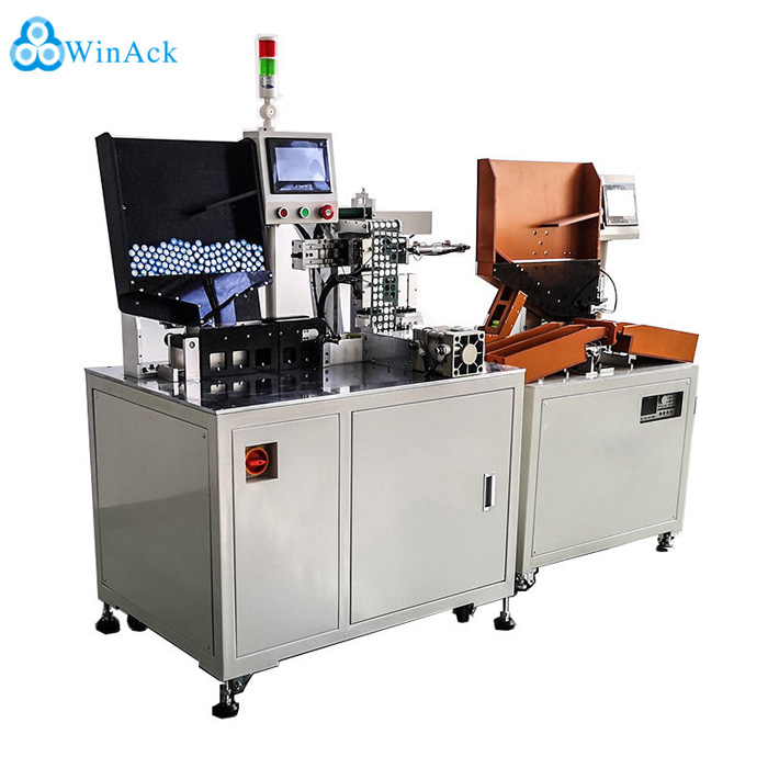 Donut Label Sticking Machine Connecting With Cylindrical Battery Sorting Machine for Battery Pack Assembly